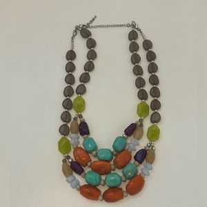 Premier Design Jewelry Multicolor Beaded Necklace. Two necklaces in one.